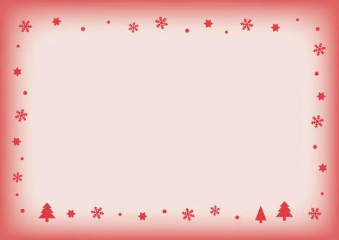 クリスマスの飾り枠、赤 クリスマス,背景,クリスマスツリー,フレーム,冬,木,ツリー,雪の結晶,雪,12月のイラスト素材