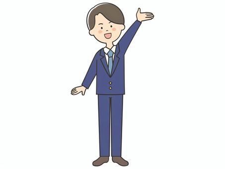 案内するスーツの男性 案内するスーツの男性 紹介,案内,説明,男性,教える,紹介する,解説,アドバイス,スーツ,重要のイラスト素材