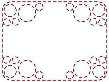 赤い丸模様のフレーム背景 丸,円,幾何学模様,背景,四角,角丸,フレーム,あしらい,飾り枠,コピースペースのイラスト素材