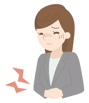 遭受腹痛的女性辦公室工作者, JPG, PNG 和 AI 遭受腹痛的女性辦公室工作者, , JPG, PNG 和 AI