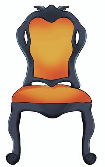 オレンジゴールドのアンティークチェア アンティーク,アンティークチェア,アンティーク家具,骨董品,椅子,家具,一人掛け,一人掛け椅子,おしゃれ,手書きのイラスト素材