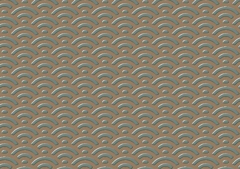 ぷっくりした茶色とグレーの青海波 ぷっくり,凹凸,立体感,パターン,テクスチャ,和柄,和風,青海波,幾何学,波のイラスト素材