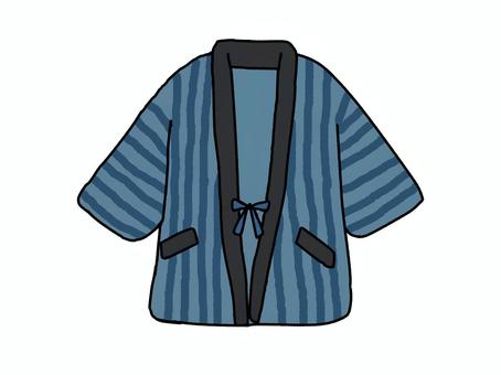 青の縞模様はんてん 青の縞模様はんてん はんてん,青,縞模様,縦縞,防寒,冬,衣類,羽織,男女兼用のイラスト素材