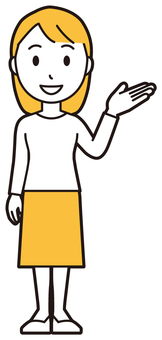 右に手をかざして案内している若い女性 案内,女性,女の子,人,ロングヘア,若い,かざす,手のひら,指示,示すのイラスト素材