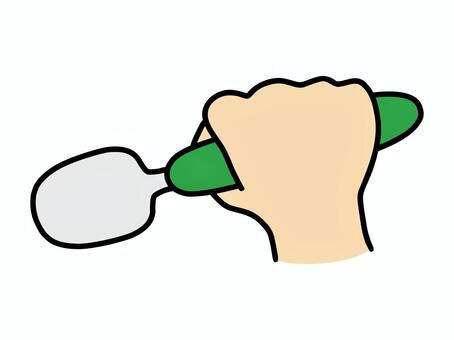 上手持ち 上手持ち,スプーン,持ち方,手,赤ちゃん,子供,育児,幼児,食育,しつけのイラスト素材