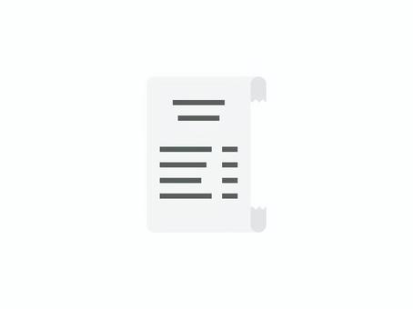 レシートアイコン レシート,紙,買い物,アイコン,マーク,パーツ,シンボル,シンプル,めくれ,フラットのイラスト素材