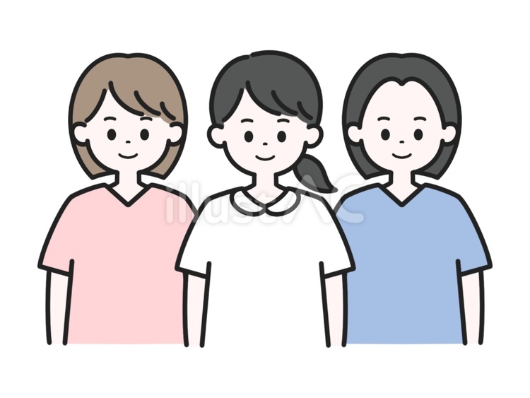 3人の女性医療スタッフ 看護師,チーム,三人のイラスト素材
