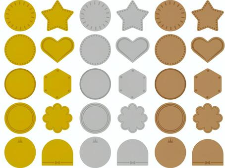 Illustration, 3 colors, a medal, set, 