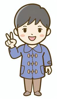 冬着の男の子02_25 子供,子ども,こども,人物,人,小学生,男の子,男子,かわいい,イラストのイラスト素材