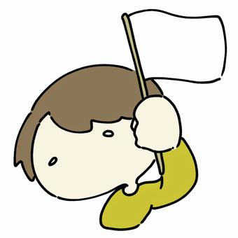 白旗をあげる男性 人,男性,白,旗,負け,降参,敗北,惨敗,敗れるのイラスト素材