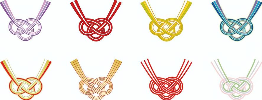 カラフル あわじ結び あわじ結び,カラフル,飾り,慶事,縁起物,のし紙,お祝,贈り物,あわび結び,贈呈品のイラスト素材