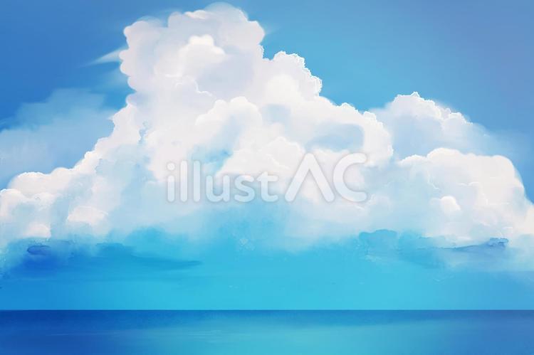 空と海と雲1 空と海と雲1 背景,空,海のイラスト素材