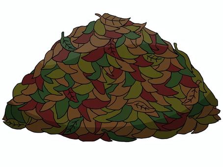 落ち葉の山 落ち葉,葉,植物,枯れ葉,紅葉,秋,山,かたまり,掃く,積み上げるのイラスト素材