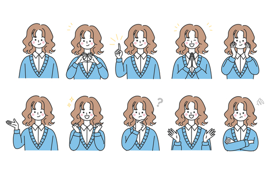 Illustration, gesture, female, expression, 