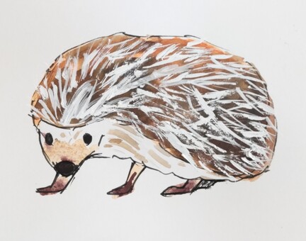 ハリネズミ ハリネズミ,哺乳類,ネズミ科,夜行性,雑食性のイラスト素材