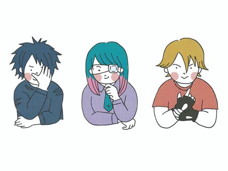 厨二病【80sTASTE_198】 厨二病,中二病,思春期,サブカルチャー,dqn,妄想,邪眼,眼帯,グローブ,黒歴史のイラスト素材