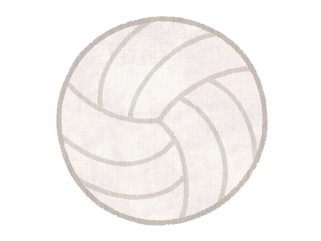 バレーボール（白色） バレーボール,ボール,白色,スポーツ,競技,試合,部活,水彩,手描きのイラスト素材