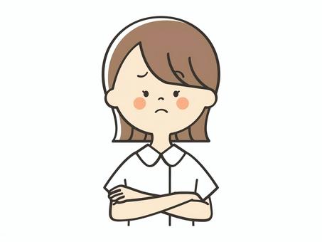 困った表情の女性看護師 看護婦,困る,不安,悩む,考える,心配,看護師,看護士,ナース,薬剤師のイラスト素材