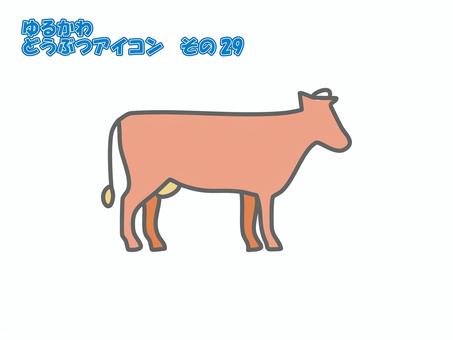 アイコン【ゆるかわどうぶつ】その29 アイコン,動物,生き物,ウシ,デザイン,シンボル,マーク,ベース,シンプル,ポップのイラスト素材