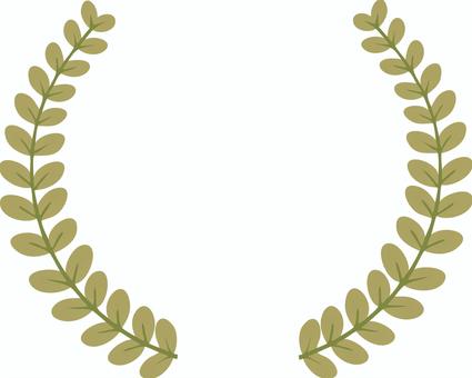 かわいい月桂冠のイラスト 月桂冠,植物,枠,フレーム,葉のイラスト素材