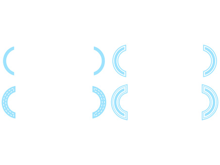 水色の括弧見出しフレームセット 括弧,フレーム,あしらい,飾り枠,コピースペース,装飾,見出し,メッセージ,ラベル,ワンポイントのイラスト素材