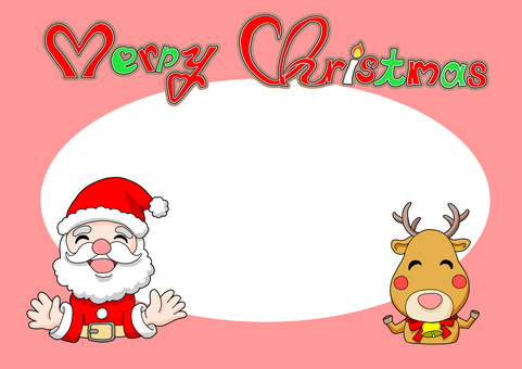 クリスマスカード素材 クリスマス,サンタ,トナカイ,メッセージカード,冬,イベント,かわいい,飾り,キャラクター,イラストのイラスト素材