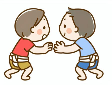 子供相撲大会　まわし姿の男の子 子供,相撲,相撲大会,まわし,男の子,スポーツ,イベント,日本文化,体育,授業のイラスト素材