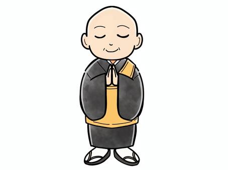 念仏を唱えるお坊さん お坊さん,念仏,お経のイラスト素材