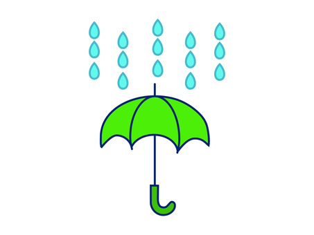 Umbrella and raindrops, , JPG, PNG and AI