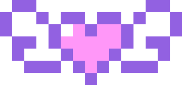 ドット絵の羽根つきハート ハート,愛,天使の羽根,羽,翼,ゆめかわいい,かわいい,ポップ,ファンシー,メルヘンのイラスト素材