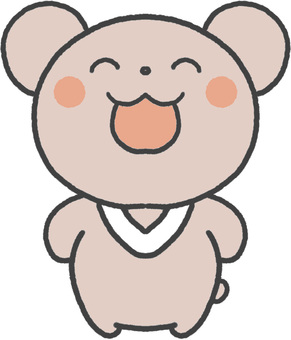 ニコニコのツキノワグマの子供のイラスト ツキノワグマ,くま,子供,かわいい,ゆるい,手描き,動物,熊,イラスト,クマのイラスト素材