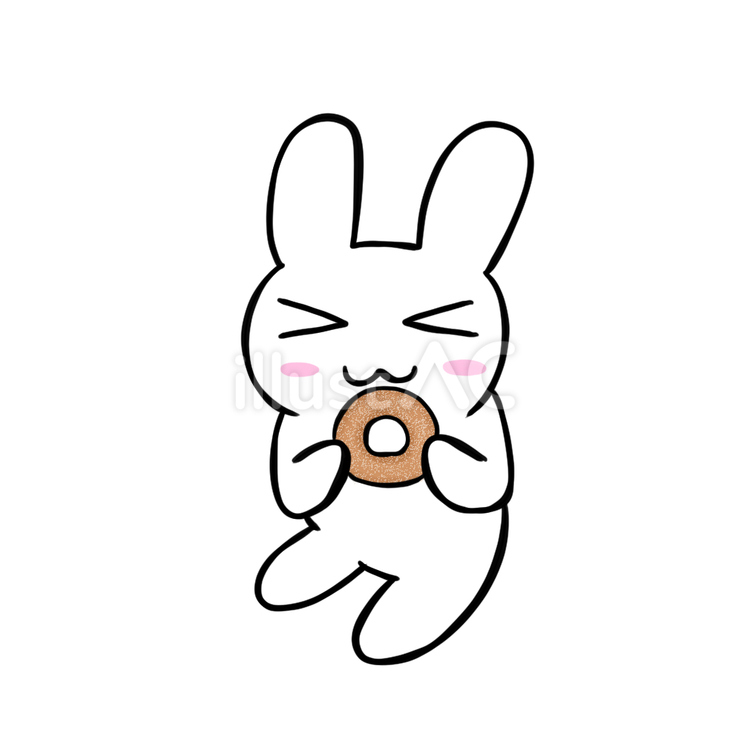 うさぎとドーナツ うさぎ,動物,ドーナツのイラスト素材