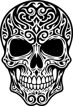 トライバル柄のどくろ トライバル柄のどくろ タトゥー,トライバル,どくろ,スカル,骸骨のイラスト素材