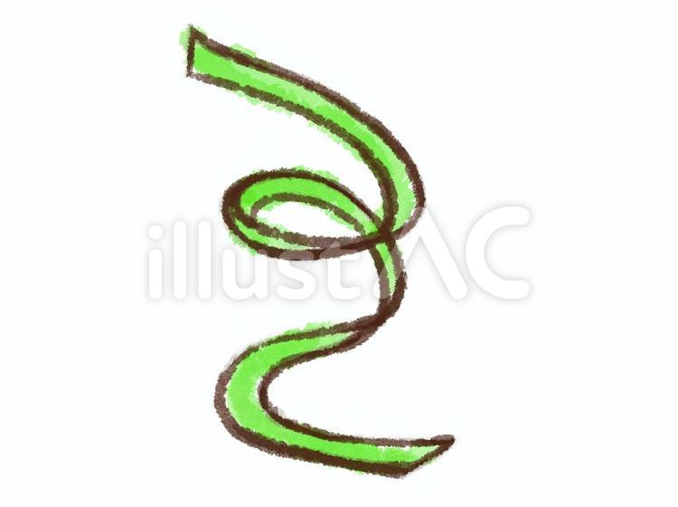 クレヨンシリーズ[リボン緑] リボン,オーナメント,飾りのイラスト素材