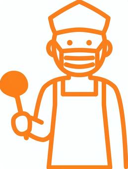 ピクトグラムの橙の給食当番です。 ピクトグラム,給食当番,シンプルのイラスト素材