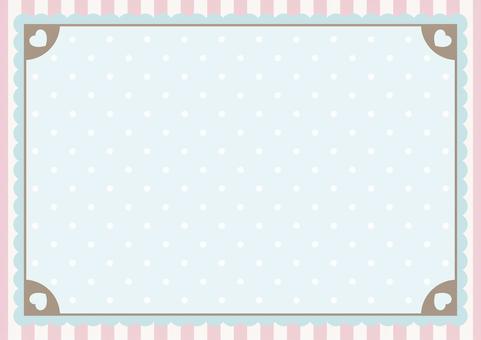 シンプルなハートと水玉の背景-2 水玉,ストライプ,ハート,ハート柄,淡色,パステルカラー,パステル,ペールカラー,水色,ピンクのイラスト素材