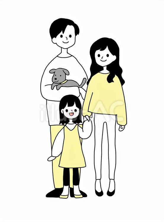 三人家族a 家族,親子,三人のイラスト素材