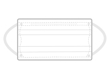 使い捨てマスク(白) マスク,耳ゴム,プリーツ,ノーズフィッター,使い捨て,不織布,白,医療用,紙マスク,衛生用品のイラスト素材