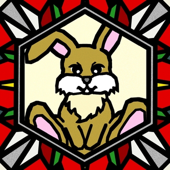 シームレスなモザイク　干支　卯　o 卯,兎,ウサギ,干支,動物,正月,年賀状,カラフル,華やか,明るいのイラスト素材