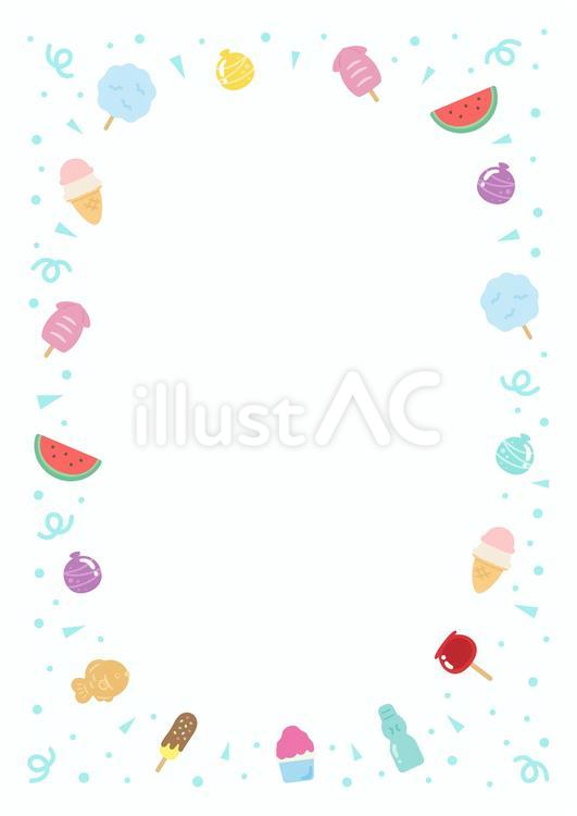 夏祭りの食べ物のフレーム02 夏祭り,夏,祭りのイラスト素材