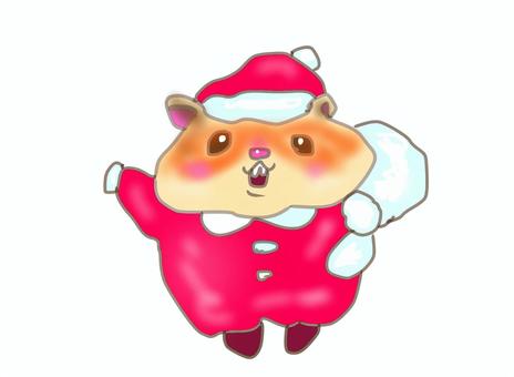 サンタなハムスターさん サンタなハムスターさん ハムスター,可愛い,小動物,クリスマス,サンタクロースのイラスト素材