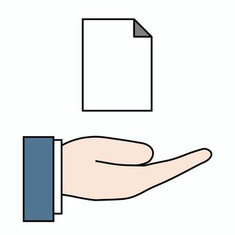 手のひらの上に紙 手のひら,手,紙,書類,資料,企画書,契約書,ビジネス,会社,提案のイラスト素材