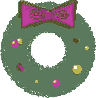 クリスマスリーズのイラスト クリスマスリース,クリスマス,リース,xmas,冬,12月,年末,ホリデー,クリスマス飾り,オーナメントのイラスト素材