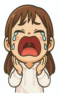 全力で泣いている子供の表情