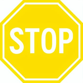 ピクトグラムの黄色の一時停止看板です。 ピクトグラム,一時停止,看板,シンプル,stop,標識,停止,交通,注意喚起,交通安全のイラスト素材