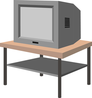 ブラウン管のテレビ テレビ,家電,ブラウン管,テレビ台,家具,商用フリー,デフォルメ,ベクター,イラストのイラスト素材