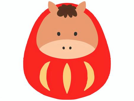 馬ダルマ 馬,ウマ,だるま,ダルマ,午,午年,2026年,2026,干支,アイコンのイラスト素材
