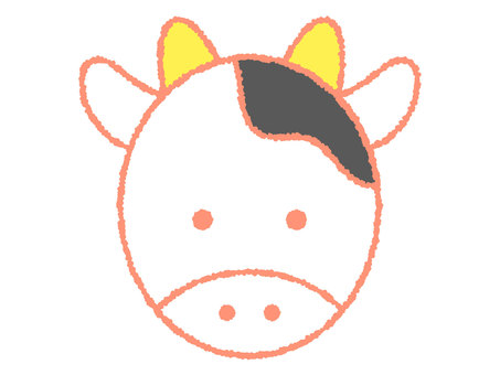 Handwritten style cow icon, cattle, animal, icon, JPG and PNG