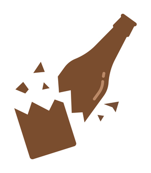 割れた瓶 瓶,割れる,ガラス,破片,茶色,ゴミのイラスト素材