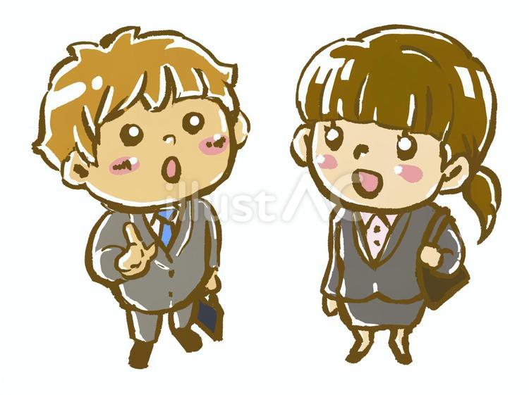 新社会人 女性,男性,新社会人のイラスト素材